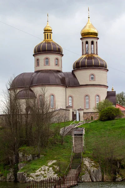 Stebliw Ukraina Maja 2021 Kościół Zbawiciela Przy Wniebowstąpieniu Stebliv Widok — Zdjęcie stockowe