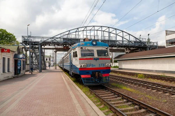 Smila Ucrania Mayo 2021 Tren Eléctrico Suburbano Estación Tarasa Shevchenka — Foto de Stock