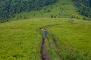 Skole, Ukrayna - 20 Haziran 2021: Skole Beskids 'daki Parashka Dağı zirvesi