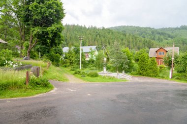 Korostiv, Ukrayna - 20 Haziran 2021: Korostiv 'deki eski binalar