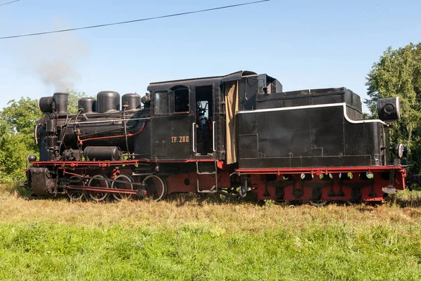 ウクライナ バーシャド 2021年7月10日 バーシャド駅の古い蒸気機関車Gr 280 — ストック写真