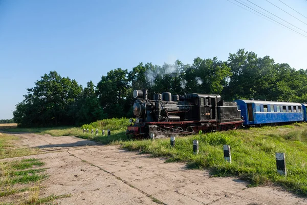 Хайварон Україна Липня 2021 Старий Паровоз 280 Поблизу Залізничної Станції — стокове фото