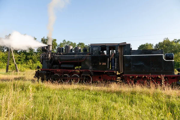 Haivoron Ucrania Julio 2021 Antigua Locomotora Vapor 280 Cerca Estación —  Fotos de Stock