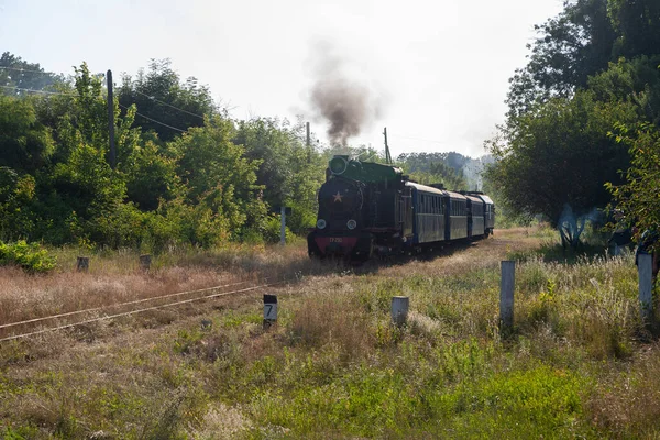 ウクライナ ハイヴォロン 2021年7月10日 旧蒸気機関車Gr 280がハイヴォロン駅付近 — ストック写真