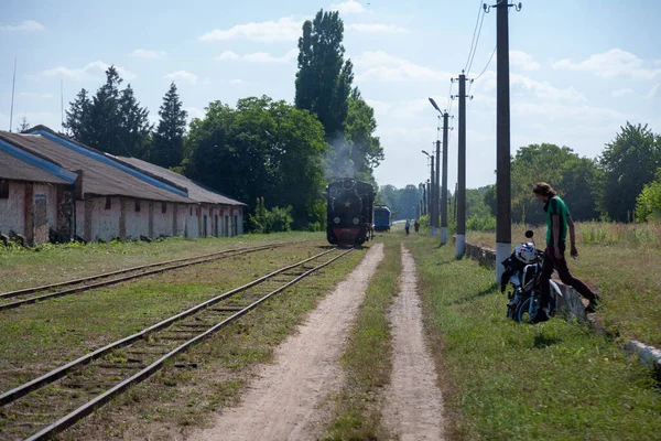 Bershad Ukraina Juli 2021 Gamla Ånglok 280 Bershads Järnvägsstation — Stockfoto