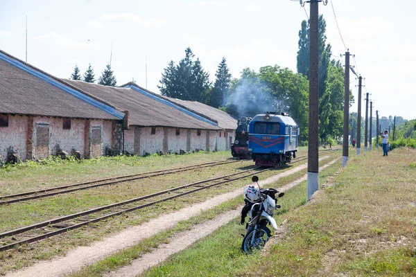 Bershad Ukraine July 2021 Narrow Gauge Locomotive Tu2 Bershad Railway — Foto Stock