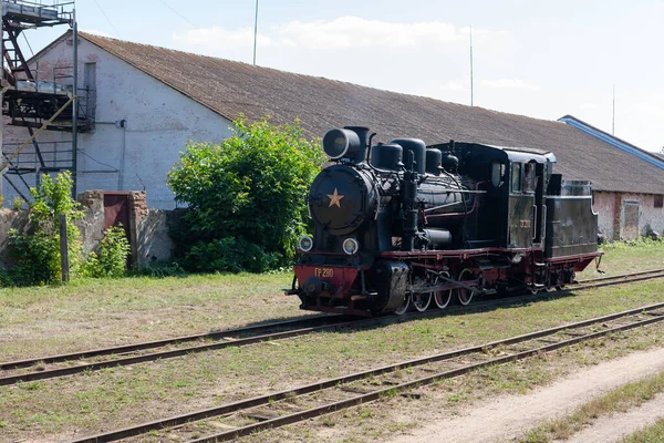 Bershad Ucraina Luglio 2021 Vecchia Locomotiva Vapore 280 Sulla Stazione — Foto Stock