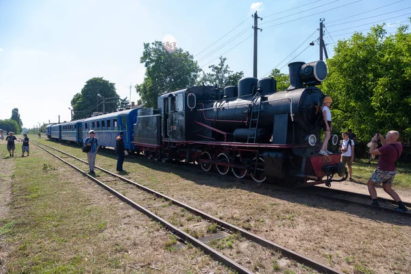 Haivoron Ukraine Juli 2021 Alte Dampflokomotive 280 Auf Dem Bahnhof — Stockfoto