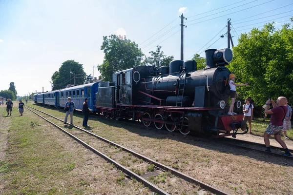 Haivoron Ukraine July 2021 Old Steam Locomotive 280 Haivoron Railway — Stock Photo, Image