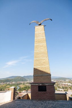 Mukachevo, Ukrayna - 13 Ağustos 2021: Mukachevo 'daki Palanok Kalesi