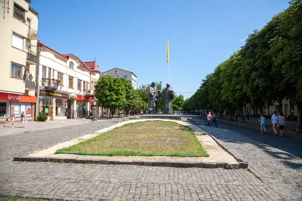 Mukachevo Ukraina Augusti 2021 Centraltorget Mukachevo — Stockfoto