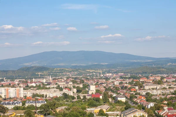 Panoramautsikt Från Palanok Slott Till Mukachevo Stad — Stockfoto