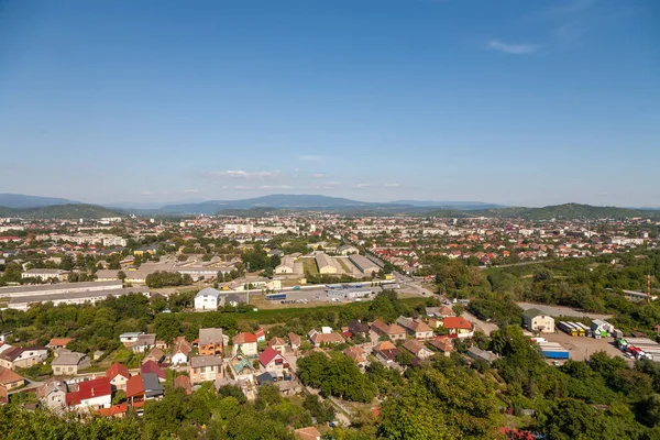 Panoramatický Výhled Hradu Palanok Město Mukačevo — Stock fotografie
