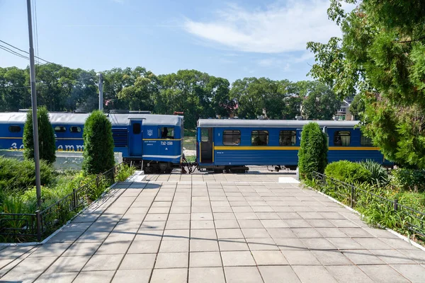 Uzhhorod Ucrania Agosto 2021 Ferrocarril Para Niños Parque Central Ciudad — Foto de Stock