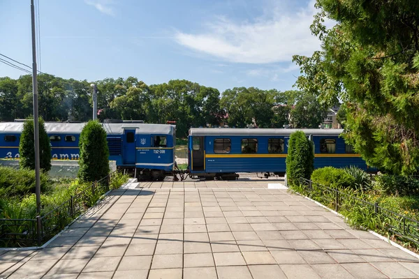 Uzhhorod Ucrania Agosto 2021 Ferrocarril Para Niños Parque Central Ciudad — Foto de Stock
