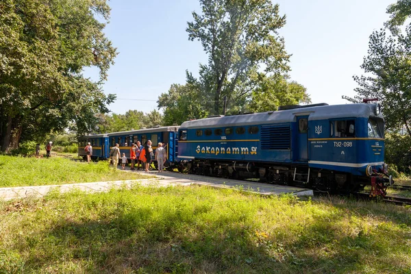 Uzhhorod Ucraina Agosto 2021 Ferrovia Bambini Nel Central Park Della — Foto Stock