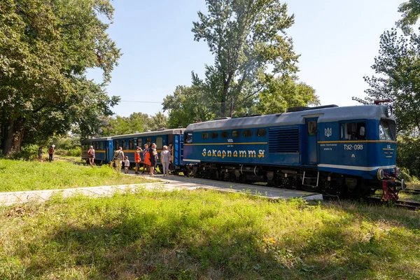 Uzhhorod Ucraina Agosto 2021 Ferrovia Bambini Nel Central Park Della — Foto Stock