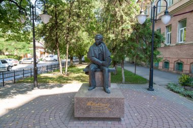 Berehove, Ukraine - August 17, 2021: Monument to Taras Shevchenko