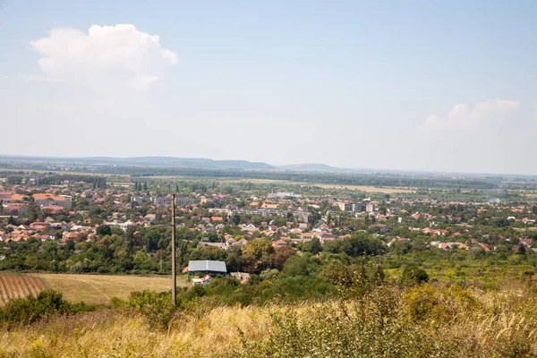 Berehove Ucrânia Agosto 2021 Vista Colina Com Grande Cruz Unidade — Fotografia de Stock