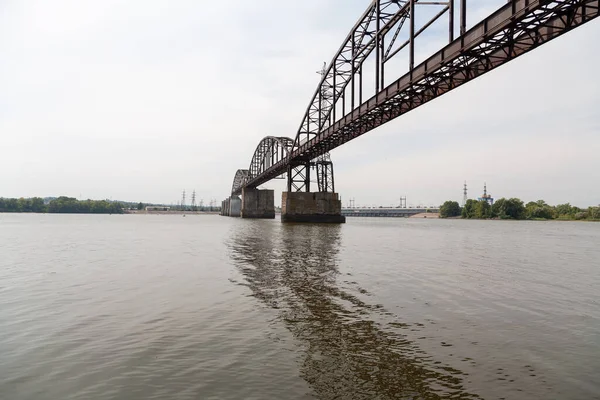 Kaniv Ucrania Agosto 2021 Puente Ferroviario Abandonado Sobre Río Dnipro — Foto de Stock