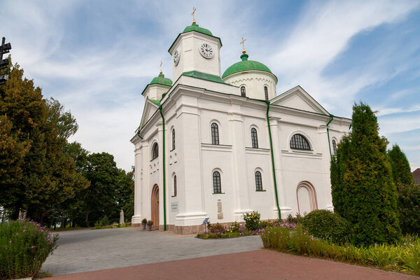 Kaniv, Ukraine - August 29, 2021: George (Dormition) Cathedral in Kaniv