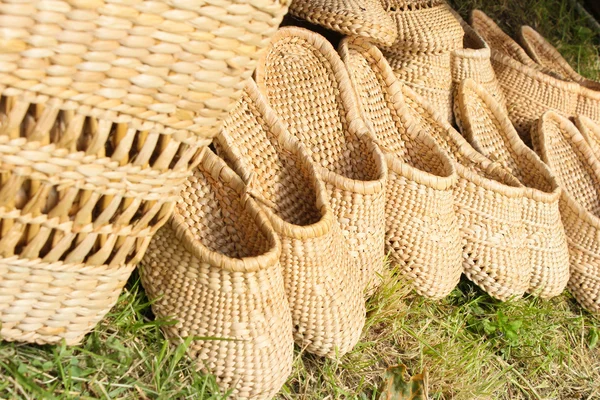 Straw slippers — Stock Photo, Image