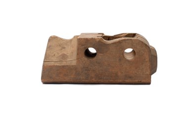 Ağaç işleme aracı. Whit üzerinde izole geleneksel ahşap el uçak