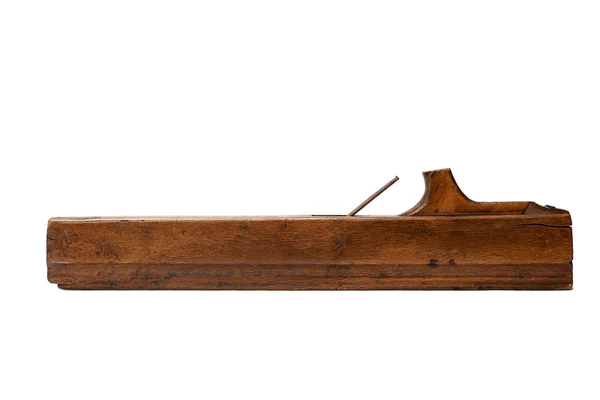 Деревообрабатывающий инструмент. Традиционный деревянный ручной самолет — стоковое фото