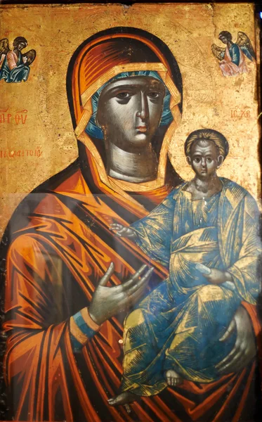 Byzantinische Ikone der schwarzen Jungfrau — Stockfoto