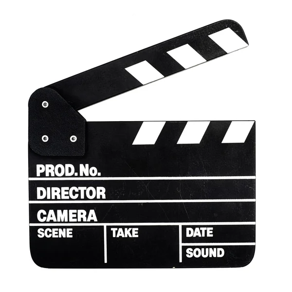 Movie clapper board on white background — Stock Photo, Image