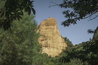 Las Medulas, Leon, Castilla y Leon 'da antik Roma altın madenleri. İspanya. Panoramik fotoğrafçılık