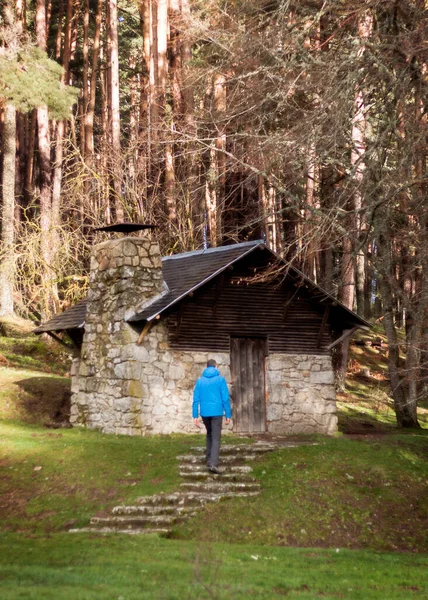 Una Persona Camminava Sentiero Avventure Montagna Emozionante Escursione Nella Natura — Foto Stock