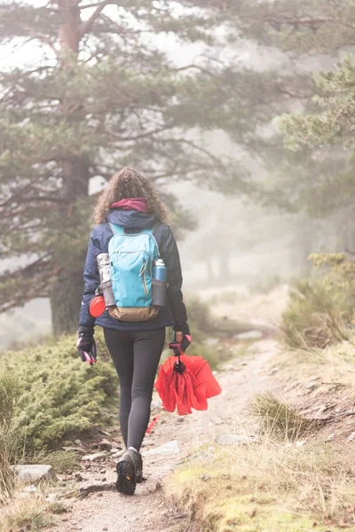 Person Gick Stig Äventyr Fjällen Spännande Naturutflykt — Stockfoto