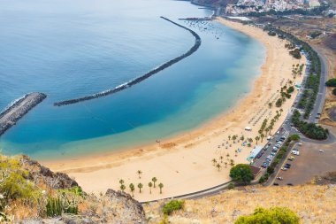 Ünlü Plaja Playa de las Teresitas, Tenerife, Kanarya Adaları, İspanya
