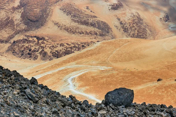 Bombas vulcânicas em Montana Blanca, Parque Nacional Teide, Tenerife, Ilhas Canárias, Espanha, shalow DOF — Fotografia de Stock