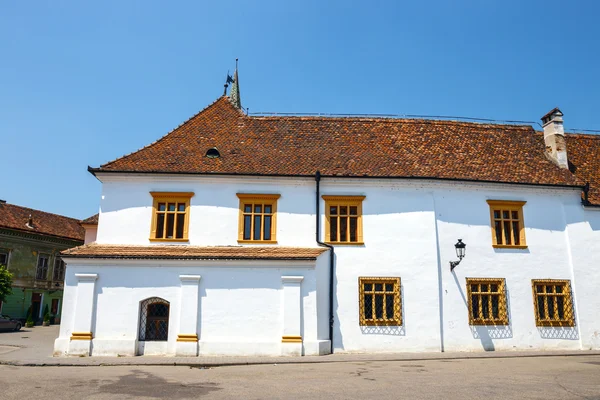 Historical centre of Medias, medieval city in Transylvania, Romania — Stock Photo, Image