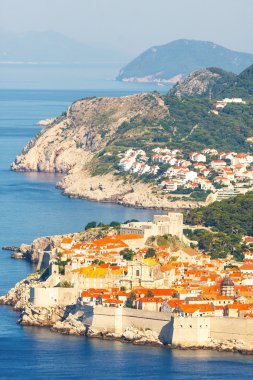 Dubrovnik eski, eski şehirde görüntüleyin. Hırvatistan. 