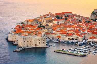 Dubrovnik eski, eski şehirde görüntüleyin. Hırvatistan. 