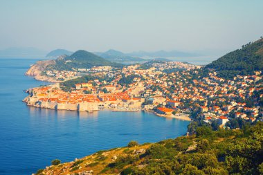 Dubrovnik eski, eski şehirde görüntüleyin. Hırvatistan. 