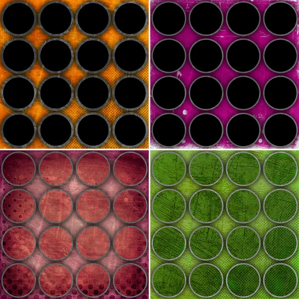 Uppsättning färgglada cirklar bakgrunder, illustration — Stockfoto