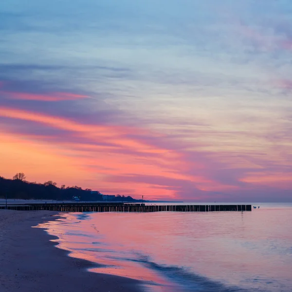 Güzel uzun pozlama günbatımı atış — Stok fotoğraf