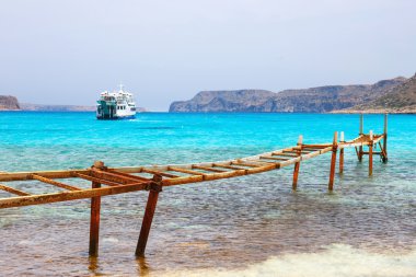 Balos Lagoon, Crete güzel plaj görünümünü