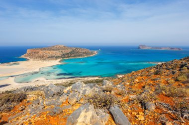 güzel Balos lagün ve Girit'te Gramvousa Adası