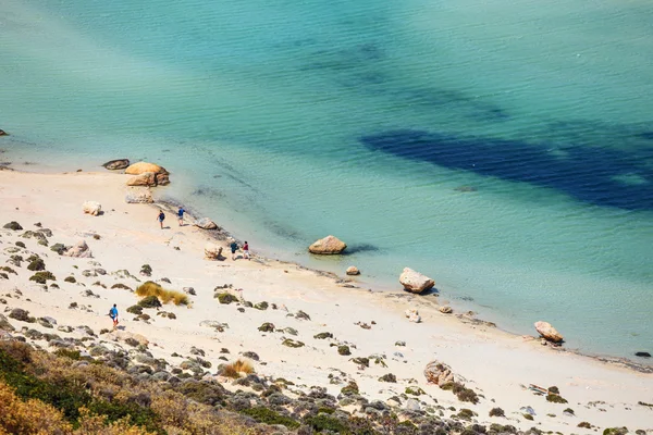 美丽的海滩也泻湖，克里特岛的视图 — 图库照片