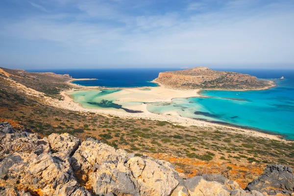 浴槽ラグーン、クレタ島の美しいビーチの景色 — ストック写真