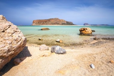 Balos Lagoon, Crete güzel plaj görünümünü