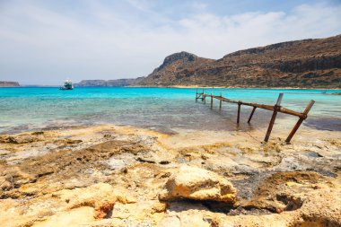 Balos Lagoon, Crete güzel plaj görünümünü