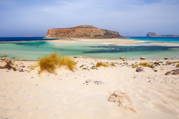 Blick auf den schönen Strand in der Lagune von Balos, Beton — Stockfoto