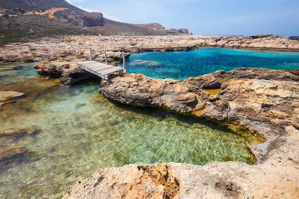 Vista de la hermosa playa en la laguna Balos, Creta — Foto de Stock