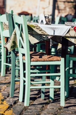 Boş Yunan kafe Girit Adası, Yunanistan